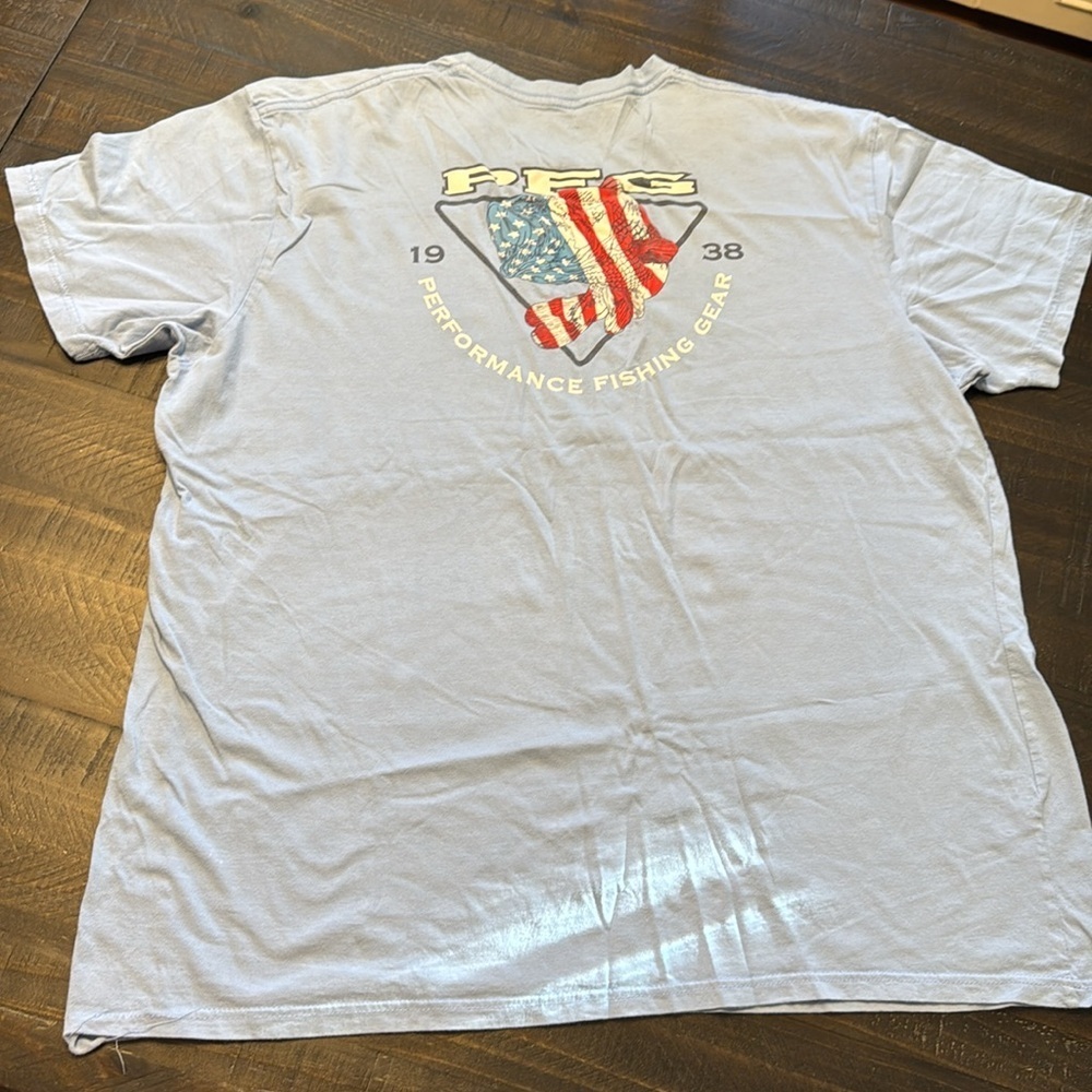 PFG Columbia Light Blue T-Shirt Short Sleeve Men 2XL
